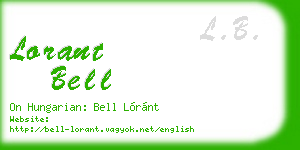 lorant bell business card